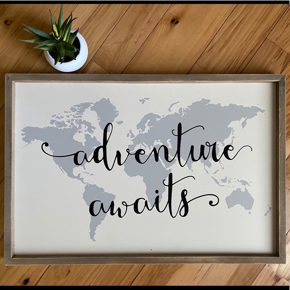 Adventure Awaits Wooden Sign
